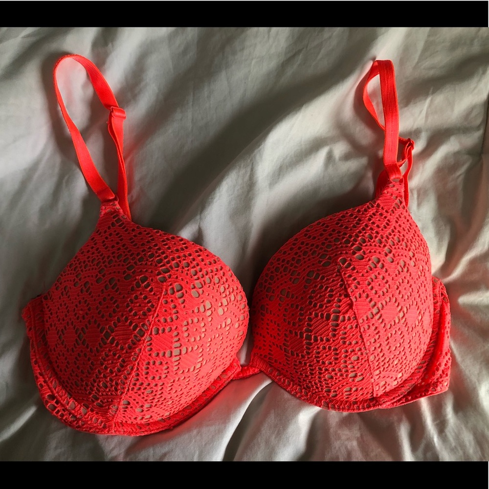 Neon coral bra